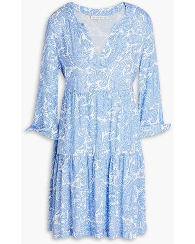 Heidi Klein Cape Mala Paisley-print Woven Mini Dress - Blue
