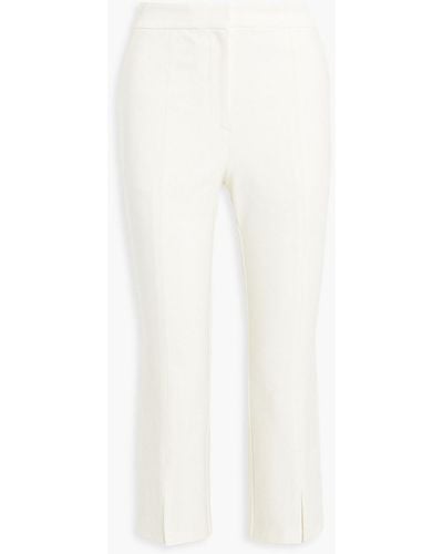 10 Crosby Derek Lam Bianca Cropped Cotton-blend Slim-leg Trousers - White