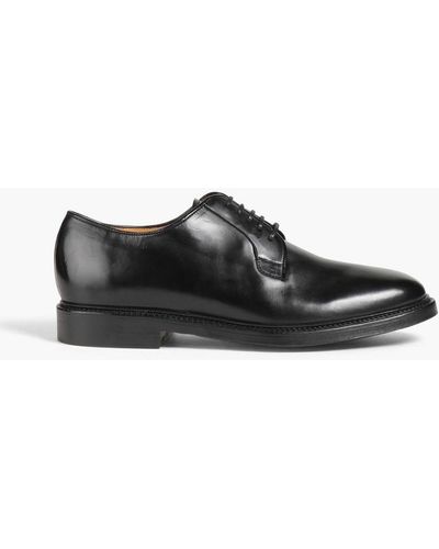 Officine Generale Kim Glossed-leather Derby Shoes - Black