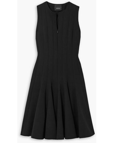 Akris Panelled Wool-blend Mini Dress - Black