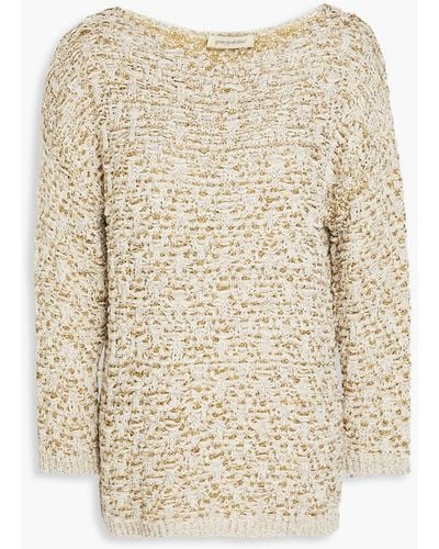 Gentry Portofino Sequined Textured-knit Sweater - Natural