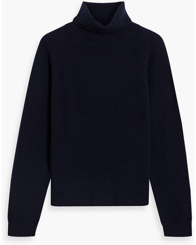 Iris & Ink Wren Cashmere Turtleneck Jumper - Blue