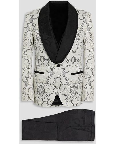 Dolce & Gabbana Slim-fit Jacquard Tuxedo - Gray