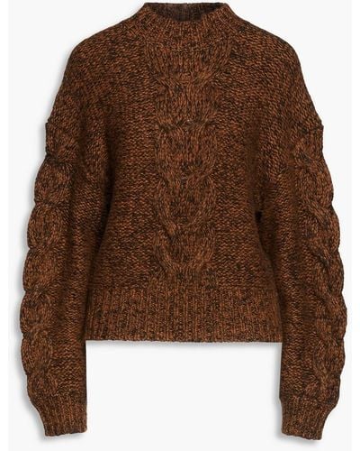 RHODE Archie Mélange Cable-knit Sweater - Brown