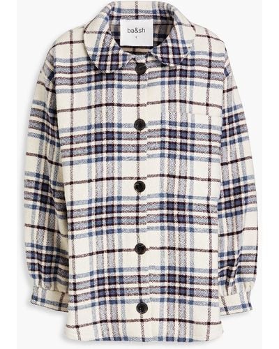 Ba&sh Checked Brushed Flannel Shirt - Grey