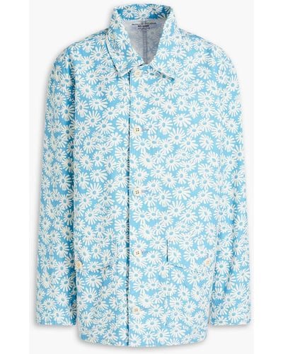 RE/DONE 90s Floral-print Cotton-canvas Jacket - Blue