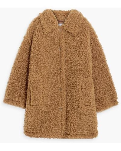 Stand Studio Gwen Oversized Faux Shearling Coat - Natural