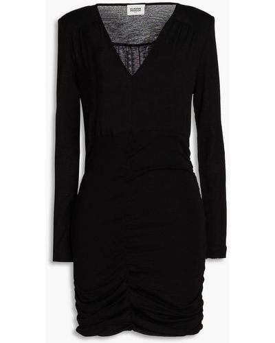 Claudie Pierlot Tauruso Ruched Wool Mini Dress - Black