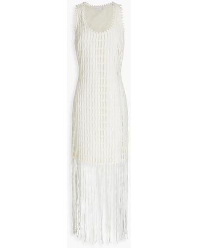 Jonathan Simkhai Janette Fringed Crocheted Cotton Maxi Dress - White