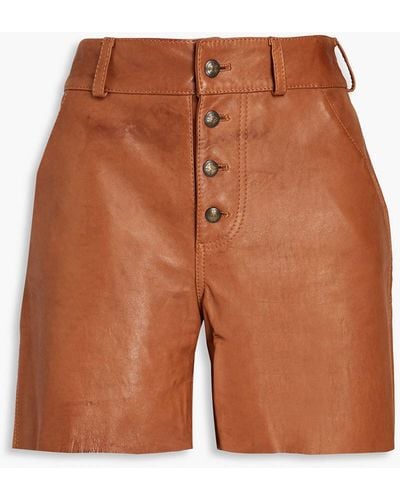 Etro Leather Shorts - Brown