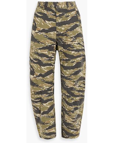 Nili Lotan Emerson Camouflage Cotton Cargo Pants - Green