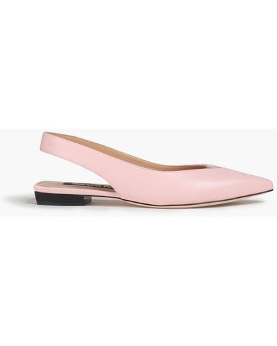 Sergio Rossi Slingback Leather Flats - Pink