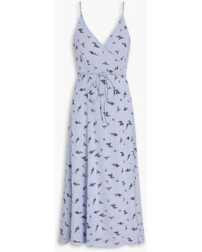 Ganni Floral-print Georgette Midi Dress - Blue