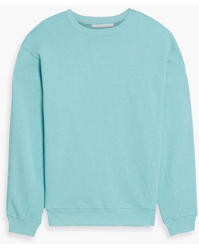 Helmut Lang Embossed French Cotton-terry Sweatshirt - Blue