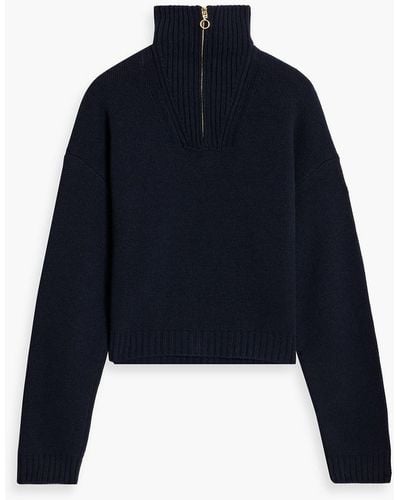 Nanushka Kira Knitted Half-zip Sweater - Blue