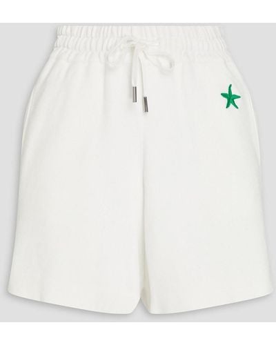 Sandro Leandre Embroidered French Terry Shorts - White
