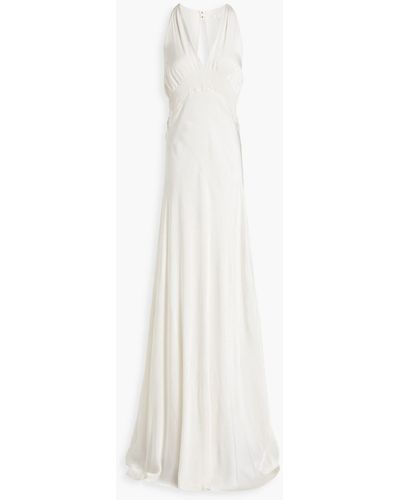 Ghost Lilly Cutout Shirred Satin Bridal Gown - White