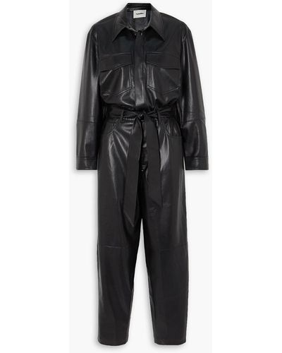 Nanushka Ashton Faux Leather Jumpsuit - Black
