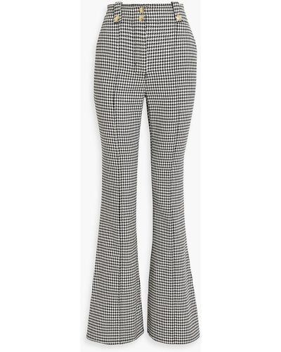 10 Crosby Derek Lam Houndstooth Cotton-blend Tweed Flared Pants - Gray