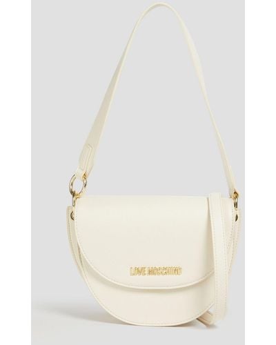 Love Moschino Faux Textured Leather Shoulder Bag - Natural