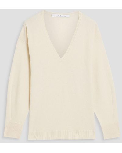 Another Tomorrow Cashmere And Wool-blend Sweater - Natural