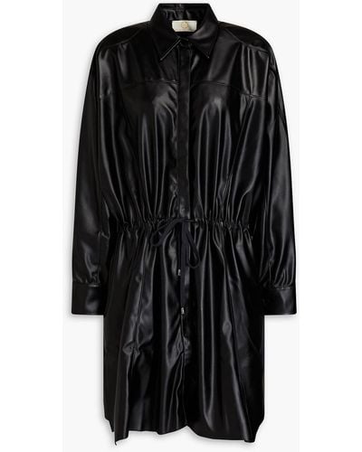 Sara Battaglia Faux Leather Dress - Black