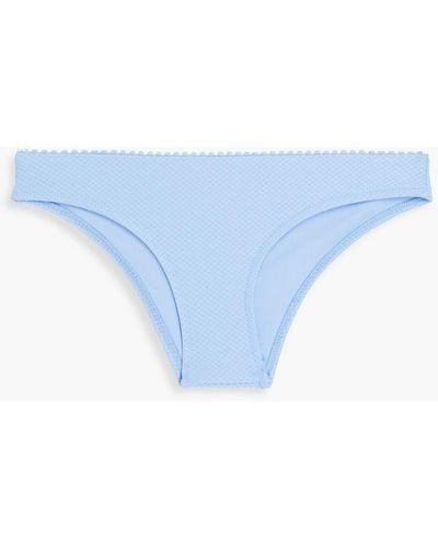 Heidi Klein Stretch-piqué Low-rise Bikini Briefs - Blue