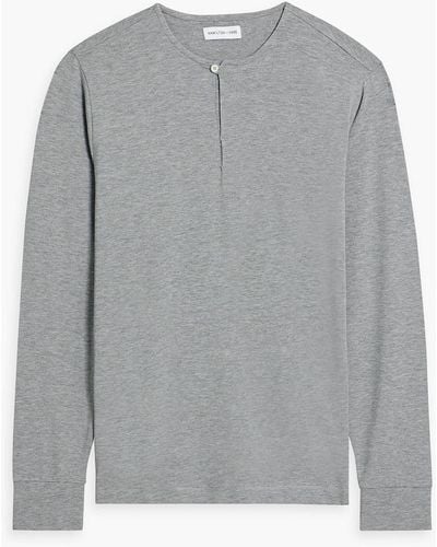 Hamilton and Hare Lyocell-blend Jersey Henley T-shirt - Grey