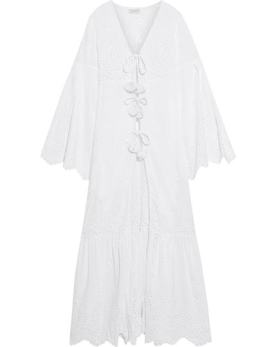 Anjuna Tasselled Broderie Anglaise Linen And Cotton-blend Coverup - White