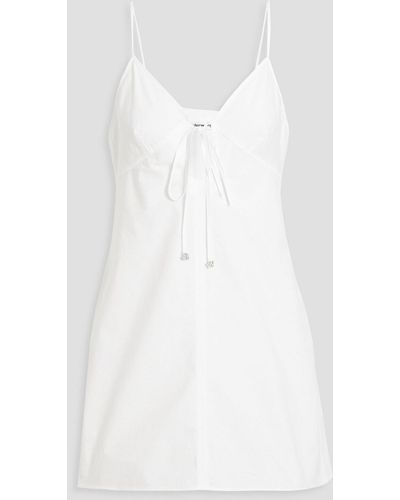 T By Alexander Wang Cami Cutout Cotton-poplin Mini Dress - White