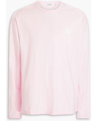 Maison Kitsuné Printed Cotton-jersey T-shirt - Pink