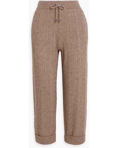 Brunello Cucinelli Metallic Cable-knit Track Pants - Brown