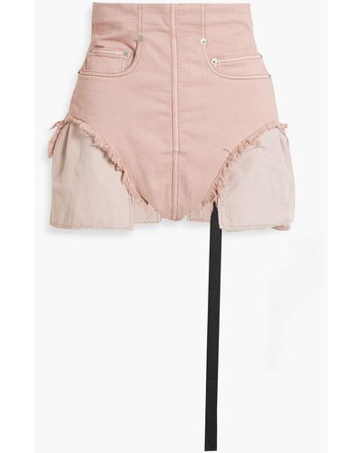 Rick Owens Frayed Denim Shorts - Pink