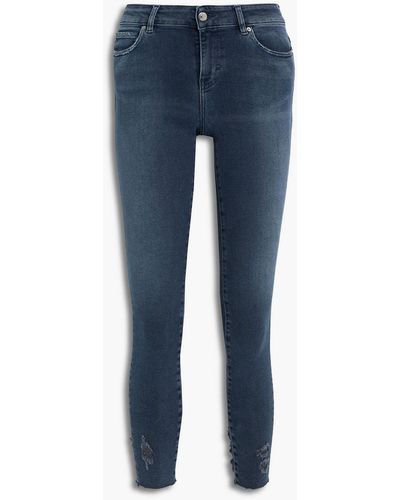 IRO Jatai Distressed Mid-rise Skinny Jeans - Blue