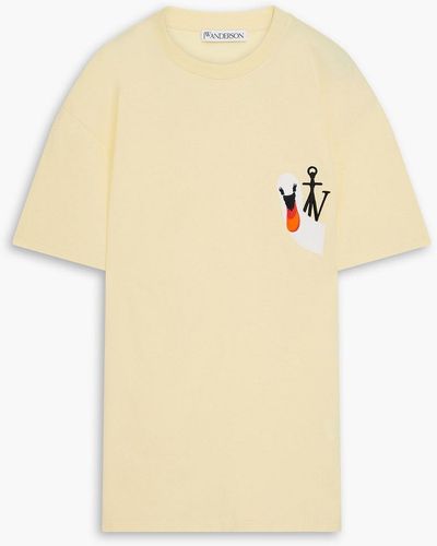 JW Anderson Embroidered Cotton-jersey T-shirt - White