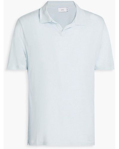 Onia Linen-blend Jersey Polo Shirt - Blue