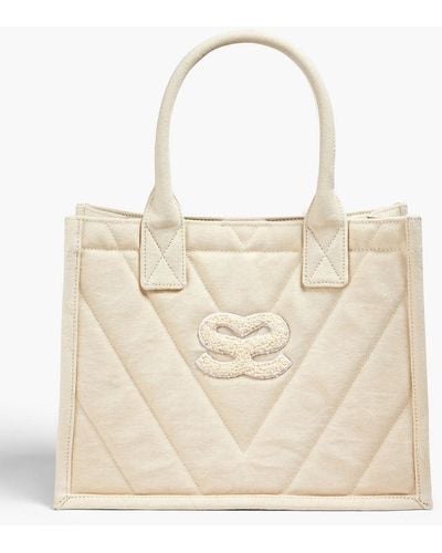 Sandro Kasbah Quilted Canvas Tote - Natural