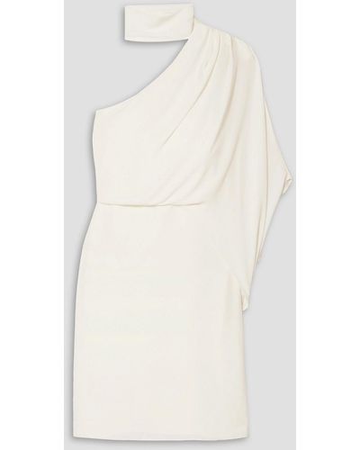 Halston One-shoulder Crepe Dress - Natural