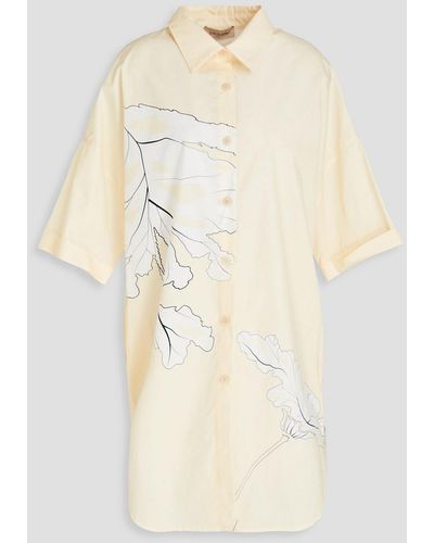 Gentry Portofino Oversized Printed Cotton-poplin Shirt Dress - Natural