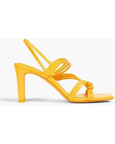 Sandro Faye slingback-sandalen aus leder mit twist-detail - Gelb