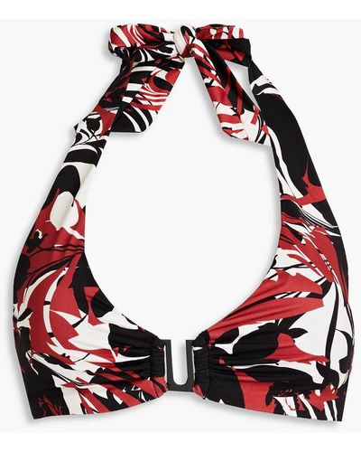 Jets by Jessika Allen Printed Bikini Top - Red