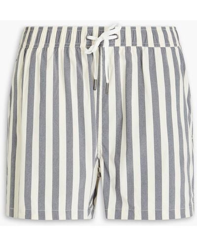 Onia Charles Short-length Striped Swim Shorts - White