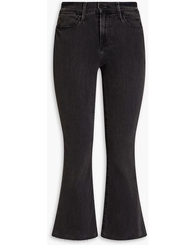 FRAME Le Crop Mini Boot Cropped High-rise Flared Jeans - Black