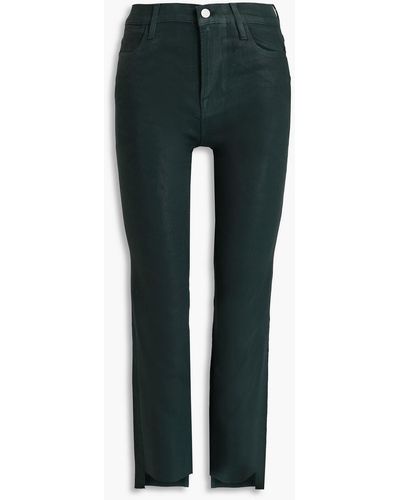 FRAME Le High Straight Cropped High-rise Straight-leg Jeans - Green