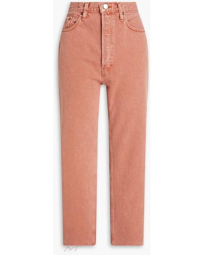 RE/DONE 70s Cropped High-rise Straight-leg Jeans - Pink