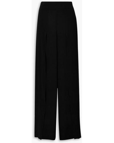 Akris Silk-crepe Wide-leg Pants - Black