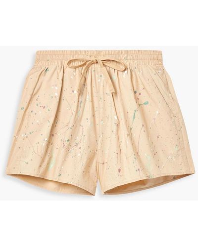 ATM Painted Cotton-poplin Shorts - Natural