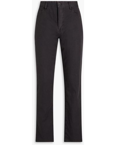 James Perse Stretch Cotton And Linen-blend Twill Trousers - Blue