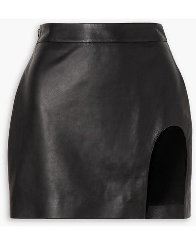 Zeynep Arcay Leather Mini Skirt - Black