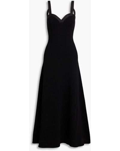 Jil Sander Bouclé-knit Cotton-blend Maxi Dress - Black